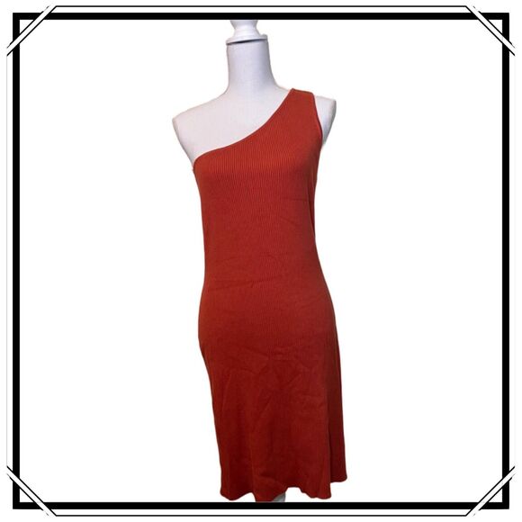 House of Harlow Dresses & Skirts - House of Harlow 1960 One-Shoulder Ribbed Bodycon Dress Orange Size M